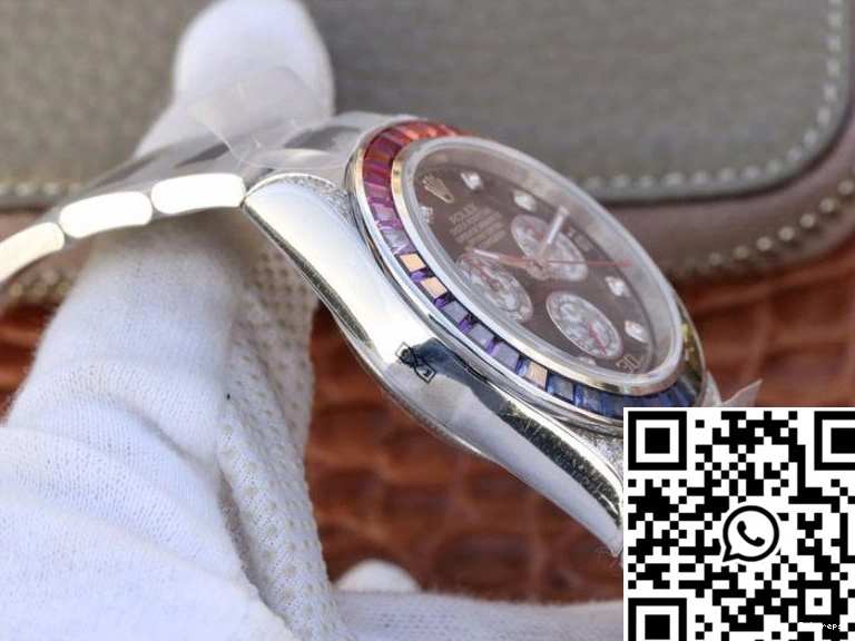 116595RBOW Black Daytona Rolex BL Cosmograph Dial Factory Rainbow 1225